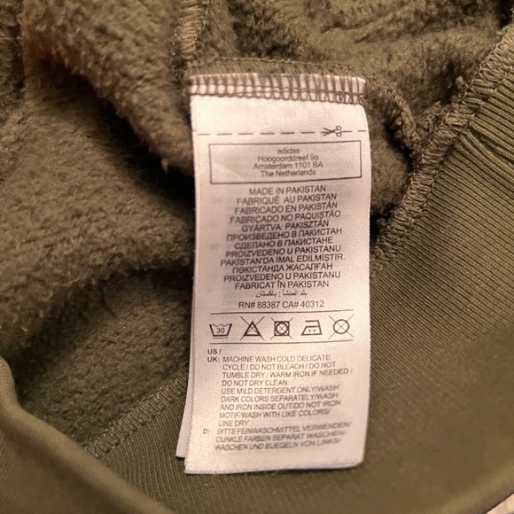 adidas Originals Men's Adicolor Essentials Trefoil Hoodie Olive Green Size L - Picture 5 of 6